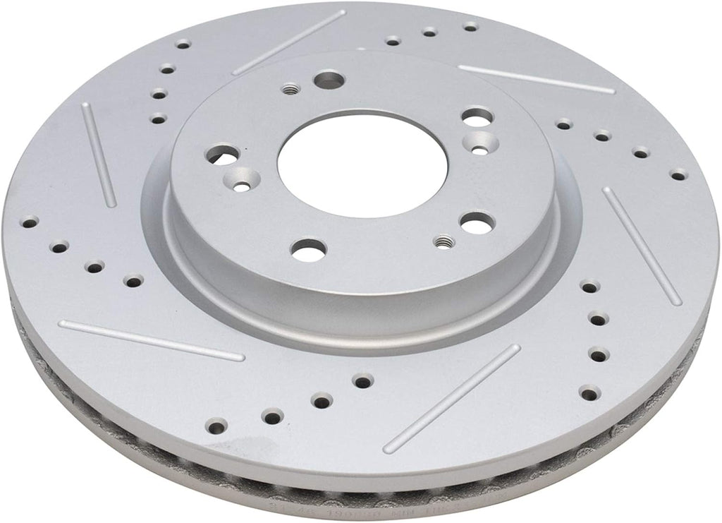 TRQ Performance Front and Rear Brake Rotor Set G Coated Slotted Drilled Compatible with 2007-2013 Mitsubishi Outlander