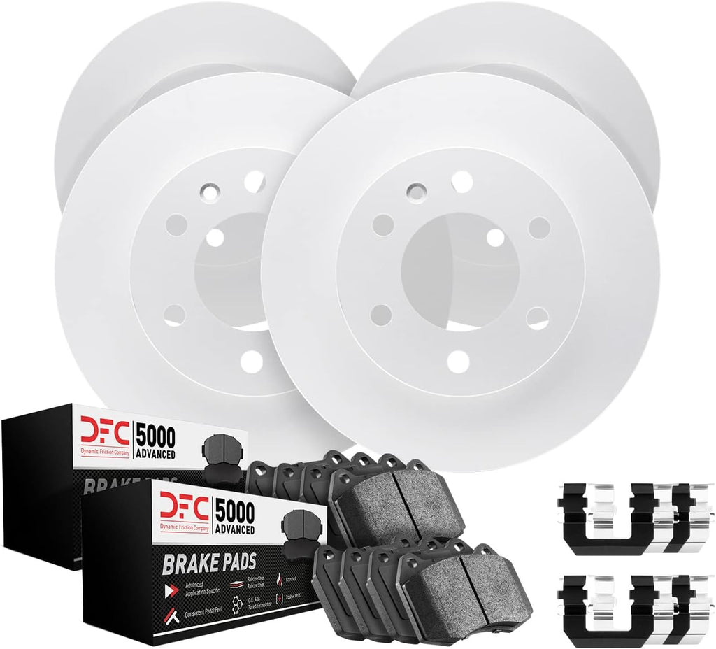 Dynamic Friction Company Front and Rear Brake Kit Fits 2006-2011 Honda Civic Coupe Si; 2007-2011 Honda Civic Sedan Si| 5000 Advanced Pads, Blank Rotors| Hardware| 11.8' Front & 10.2' Rear