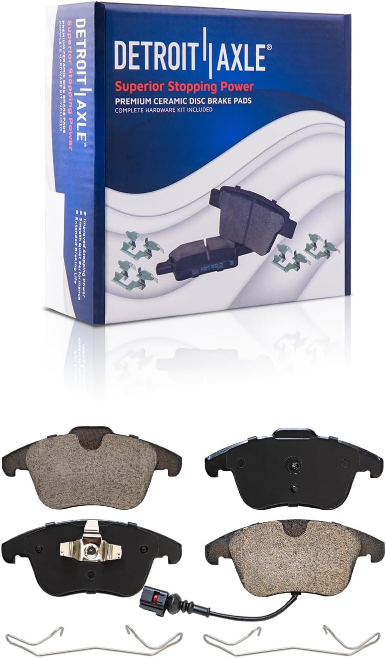 Detroit Axle - Brake Kit for 15-20 Volkswagen Passat, 12.28'' inch Front and 10.70'' inch Rear Disc Brake Rotors Ceramic Brake Pads w/Hardware Replacement