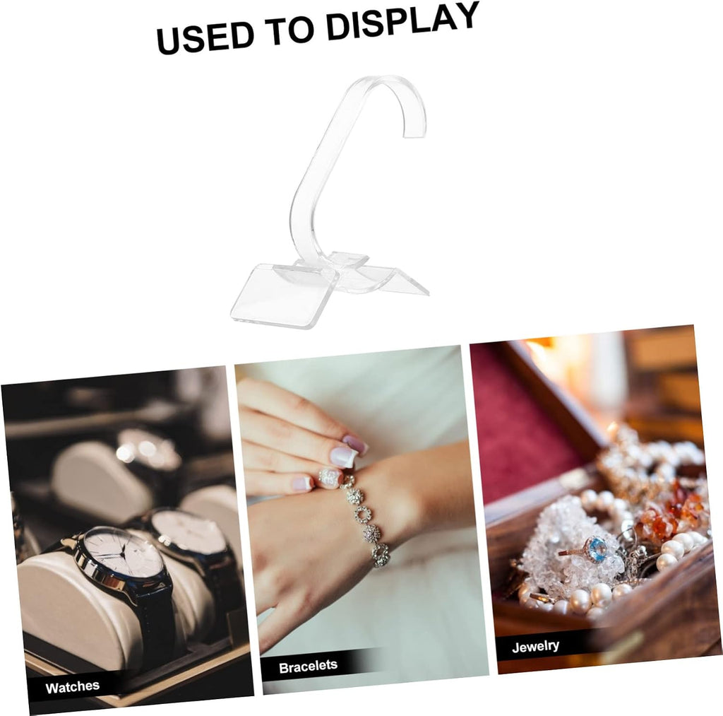 60 Pcs Watch Stand Watch Display Holder Desktop Monitor Cuff Bracelets Pocket Watch Display Case Bracelets Holder Headband Stand Bracelet Rack Necklace Belt Plastic Multifunction (As Shownx5pcs