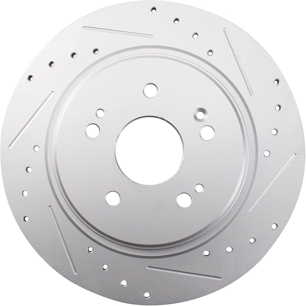 TRQ Performance Front and Rear Brake Rotor Set G Coated Drilled and Slotted Compatible with 2017-2024 Honda CR-V