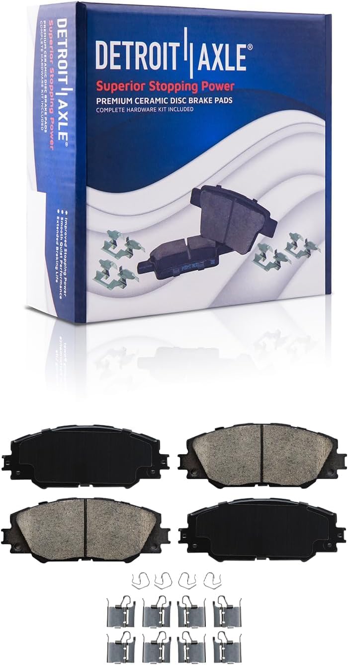 Detroit Axle - Brake Kit for 2.4L Pontiac Vibe Toyota Matrix Brake Rotors Ceramic Brakes Pads Front and Rear Replacement: 11.65' inch Front and 11.06' inch Rear Rotors