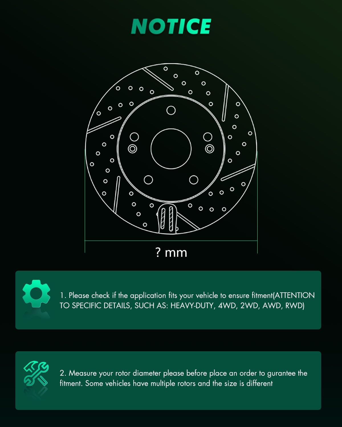 SCITOO Front and Rear Brake Kits Replacement Brake Kit 4 x Brake Rotors & 8 x Brake Pads Fit For Honda For Civic 2006-2011