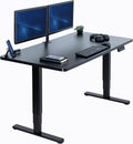 VIVO Electric 55 x 28 in Dual Motor Sit Stand Desk, Memory Height Adjustment, 2B Series, Black Top Black Frame, DESK-KIT-2B55B