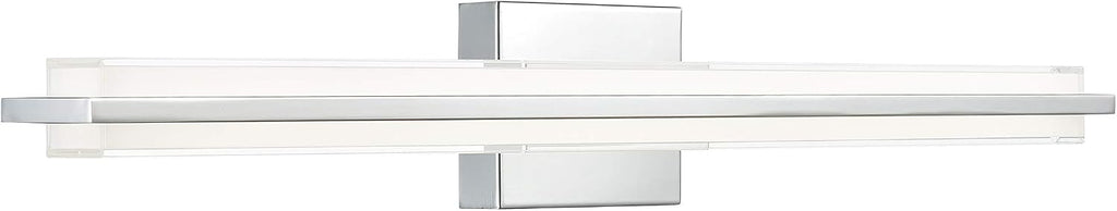 Linea di Liara Dario 30 Inch LED Vanity Light Bar Bathroom Lights Over Mirror and Bathroom Sink Led Light Polished Chrome Modern Bathroom Wall Lighting Fixtures, White Frosted Glass Shade, UL Listed