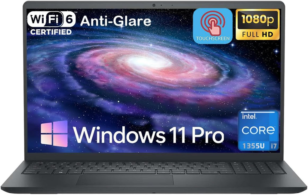 Dell 15 Touchscreen Laptop Computer - Intel 10 Core i7 1355U up to 5 GHz, 15.6' Anti Glare FHD WVA Touch Display, 32GB RAM, 1TB SSD, Windows 11 Pro, Copilot AI, Numeric Keypad, w/Patented Kit