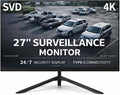 SVD 27' 4K UHD Security Monitor IPS HDR, HDMI 2.1+DP 1.4+Type-C 65W, Adaptive Sync, 3D Comb Filter, 60Hz 5ms 178°, Built-in Speakers, for CCTV DVR NVR
