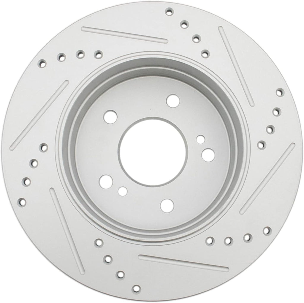 TRQ Performance Front and Rear Brake Rotor Set G Coated Drilled Slotted Compatible with 1996-2000 Mercedes-Benz C280 1996-1997 E300 1998-2004 SLK230 1999-2007 C230 2001-2005 C240