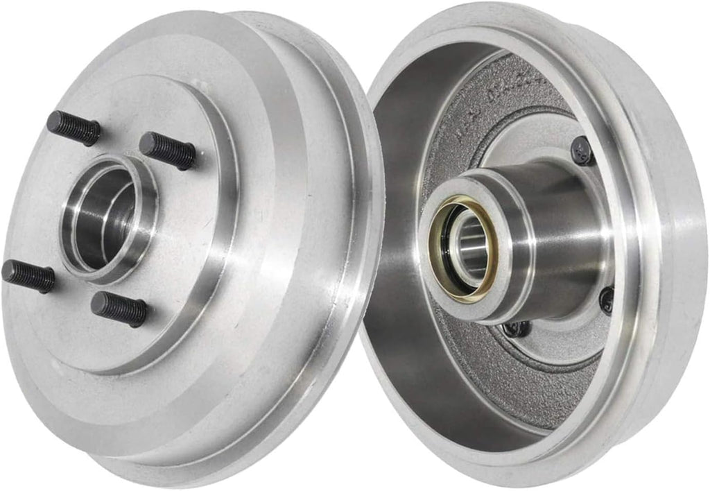Detroit Axle - Brake Rotors Drums for Ford 2005 2006 2007 Focus, Front Disc Brake Rotors Rear Brake Drums w/Bearings Replacement Brakes