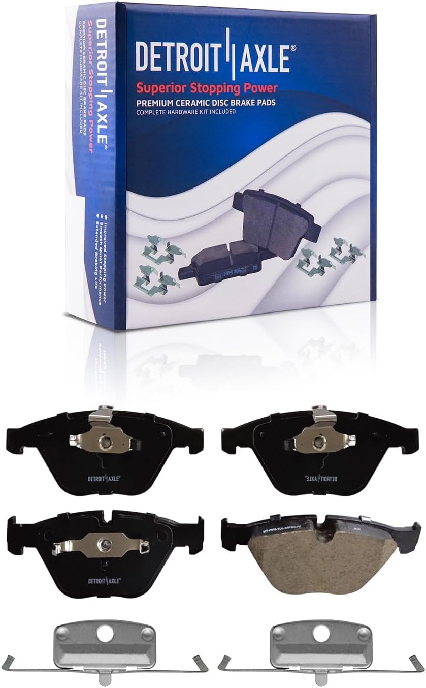 Detroit Axle - Brake Kit for 07-13 BMW 335i, 09-11 335d, 09-13 335i xDrive, 11-13 335is, 07-08 335xi Brake Rotors and Ceramic Brakes Pads Front and Rear Replacement