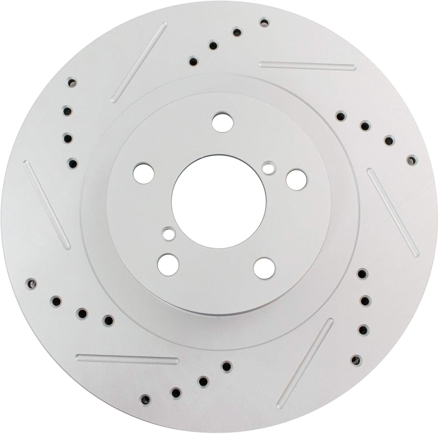 TRQ Performance Front and Rear Brake Rotor Set G Coated Drilled and Slotted Compatible with 2006-2007 Subaru Impreza