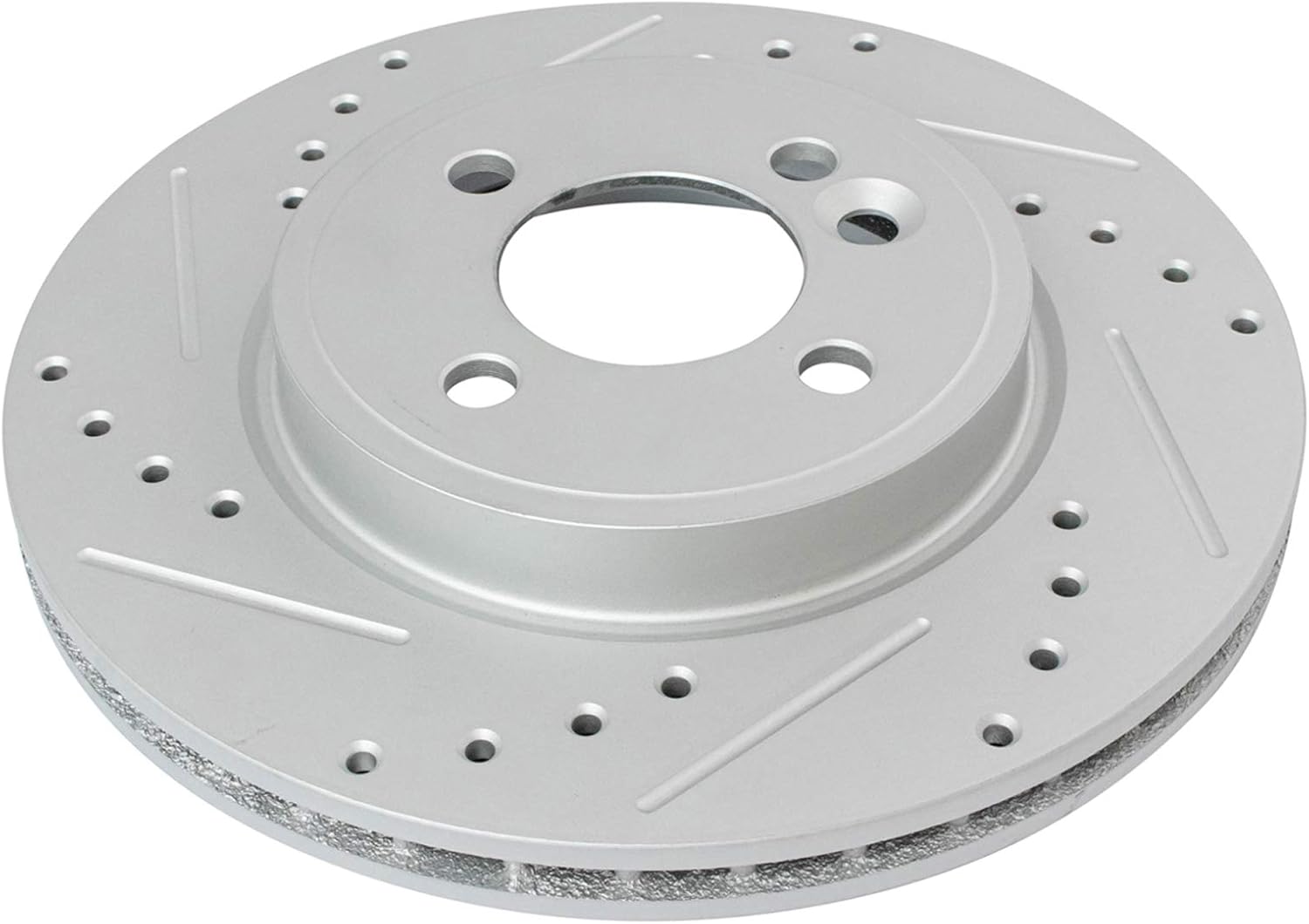 TRQ Performance Front Rear Brake Rotor Set Slotted Drilled G Coated Compatible with 2002-2006 Mini Cooper