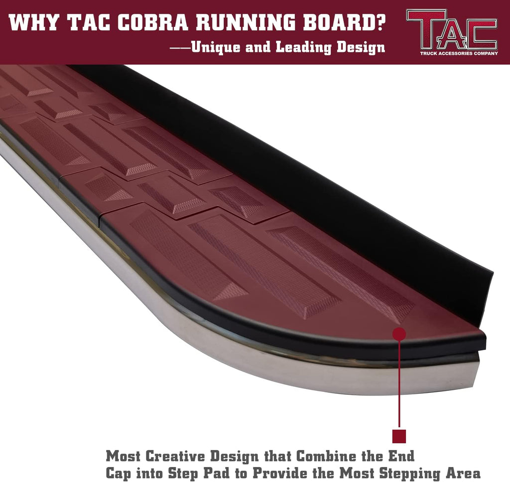 TAC Cobra Running Boards Compatible with 2009-2015 Honda Pilot SUV Side Steps Nerf Bars Step Rails Aluminum Black Off-Road City Exterior Accessories 2 Pieces one Pair