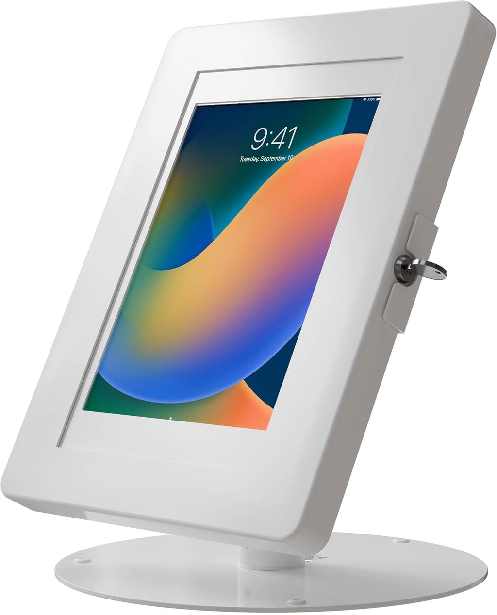 Premium iPad Retail POS Stand – CTA Upscale Tablet Kiosk Stand with 360 Degree Rotation & Locking for Retail, Restaurants & More – for Surface Pro 3-8th Gen, iPad Pro 12.9' & More – White (PAD-HSKSWL)