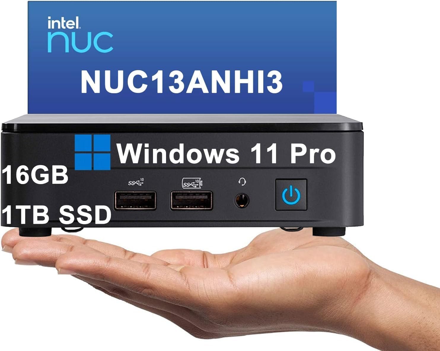 Intel NUC 13 Pro Slim Kit Mini PC (Intel 6-Core i3-1315U, 16GB DDR4 RAM, 1TB SSD) Booksize Business Desktop, Support 4 x 4K Monitors, HDMI, 2x Thunderbolt 4, Wi-Fi 6E, Win 11 Pro, NUC13ANHI3 - ASUS