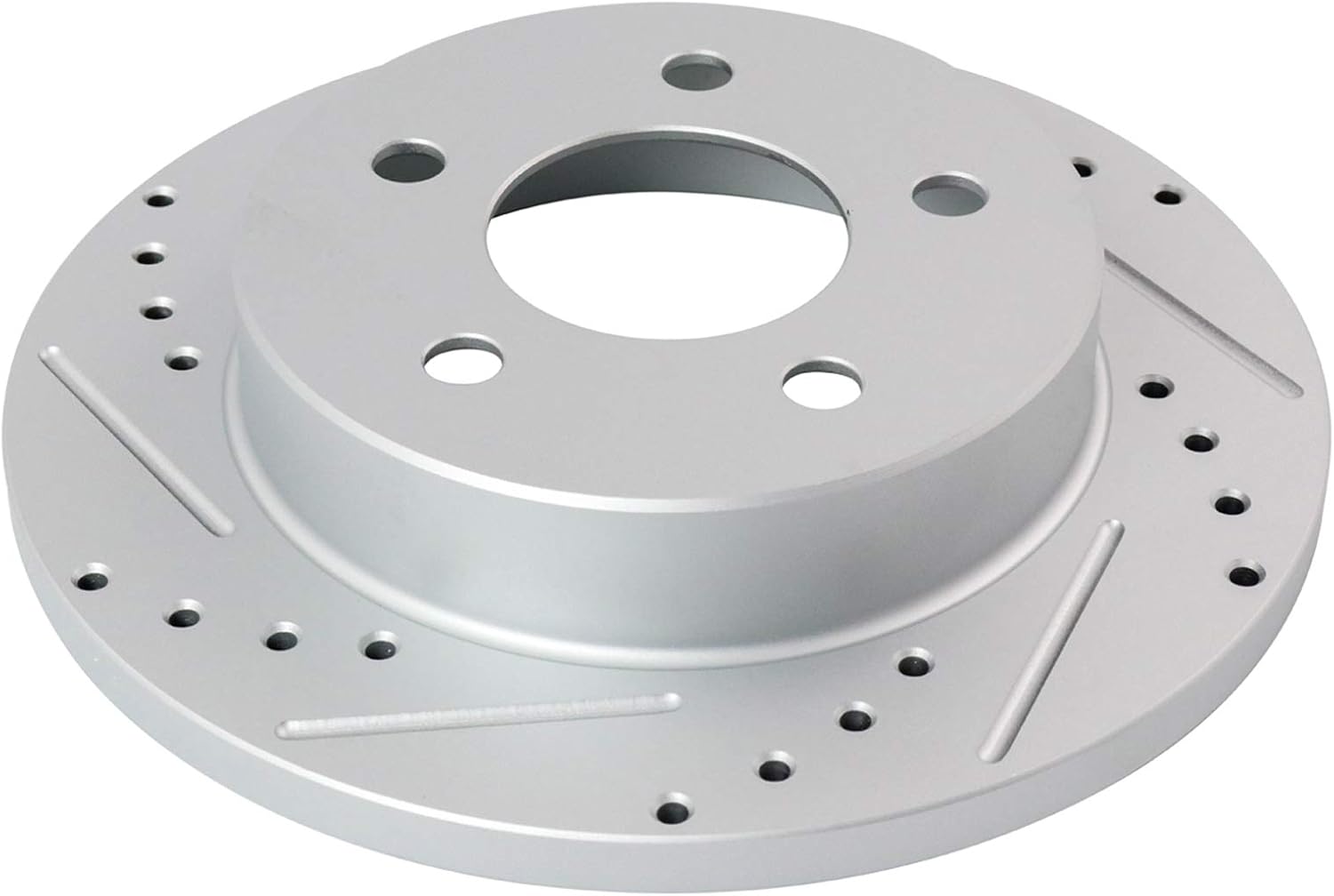 TRQ Performance Front and Rear Brake Rotor Set G Coated Drilled and Slotted Compatible with 1994-2004 Ford Mustang
