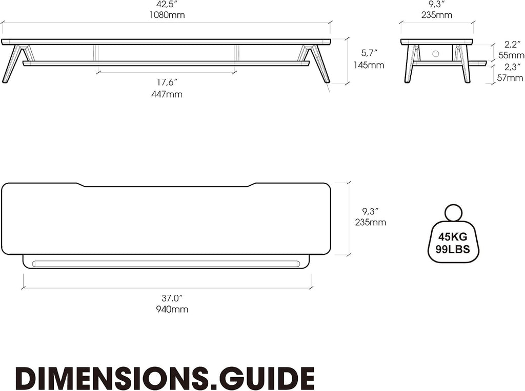 Fenge Dual Monitor Stand, Monitor Stands Riser for 2 Monitors, 42.5 Inch Monitor Stands Shelf with 12 Color LED Light for Office Desk