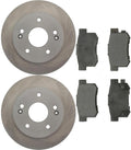 Ceramic Brake Pads w/Solid Rotors 10.23inch (259.84mm) for Honda Civic 2.0L 2006 2007 2008 2009 2010 2011, for Acura CSX 2.0L 2006 2007 2008 2009 2010 2011 6Pcs Rear Replacement Brakes Kit