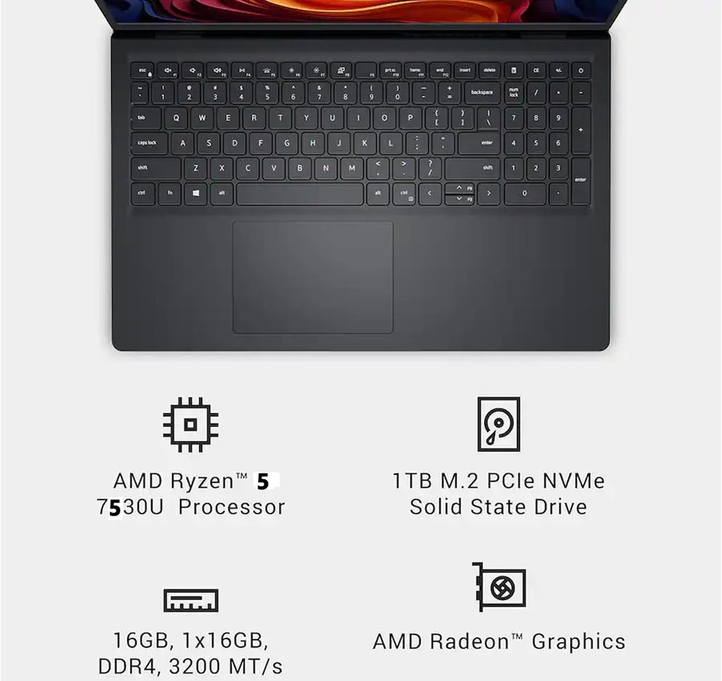 Dell Inspiron 15.6 Upgraded FHD Anti-Glare Touchscreen Laptop, AMD Ryzen 5 7530U(Up to 4.5 GHz), 16GB RAM|512GB SSD| Windows 11| Card Reader| for Business/Home/Office/Travel/Online Learning| RK
