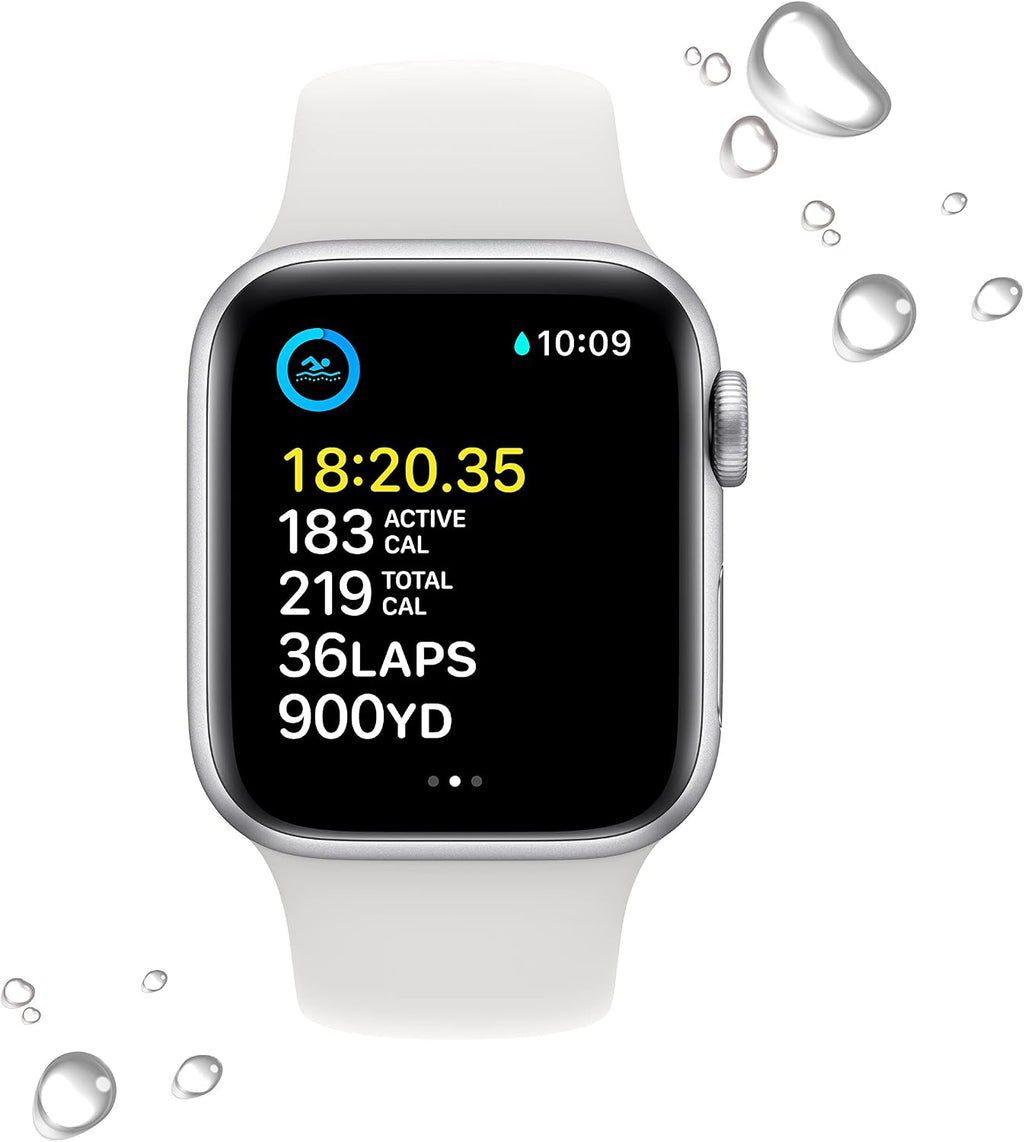 Apple Watch SE (2nd Gen) (GPS + Cellular, 40mm) - Silver Aluminum Case with White Sport Band, S/M (Renewed)
