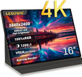3840x2400 UHD 4K Portable Monitor 16 inch USB C HDMI Touch 400Nits High Brightness Ultra Wide Display with Speakers External Monitor for Laptop PC Phone Mac (4K No Touch)