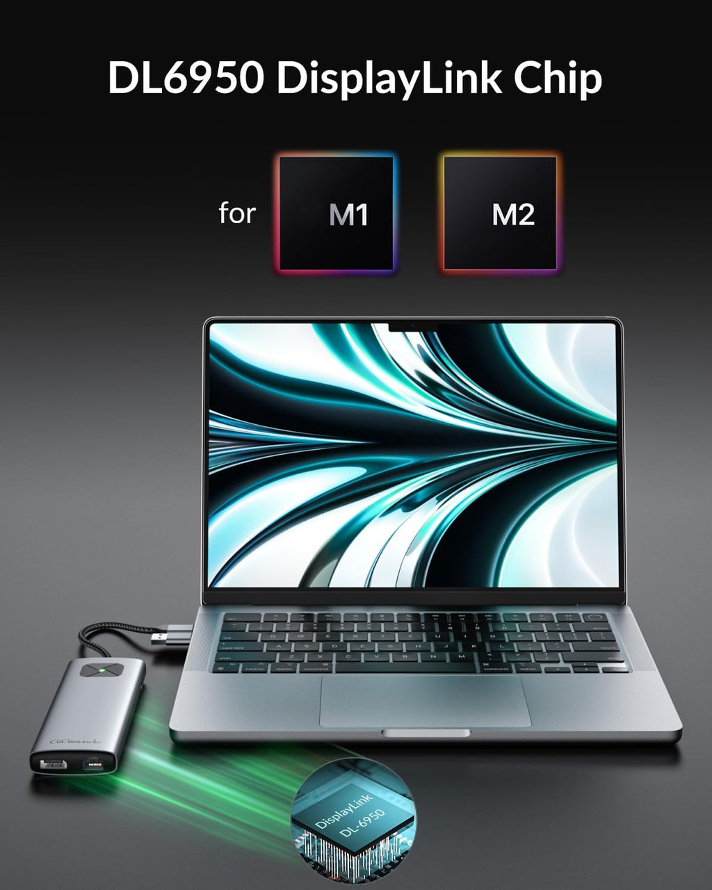 GiGimundo LK10 10 in 1 Laptop Docking Station Dual Monitor, USB C Hub Dual 4K@60Hz HDMI, 2 DP, 3 USB A, 100W PD, 1000Mbps Ethernet, 3.5MM Audio, USB Multiport C Adapter for MacBook/DELL/HP/Lenovo