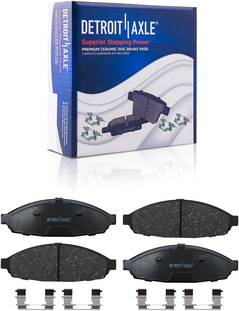 Detroit Axle - Front Rear Brake Kit for 2003-2011 Lincoln Town Car Disc Brake Rotors Ceramic Brakes Pads w/Hardware 2004 2005 2006 2007 2008 2009 2010: 12.01'' inch Front, 11.61'' inch Rear Rotors