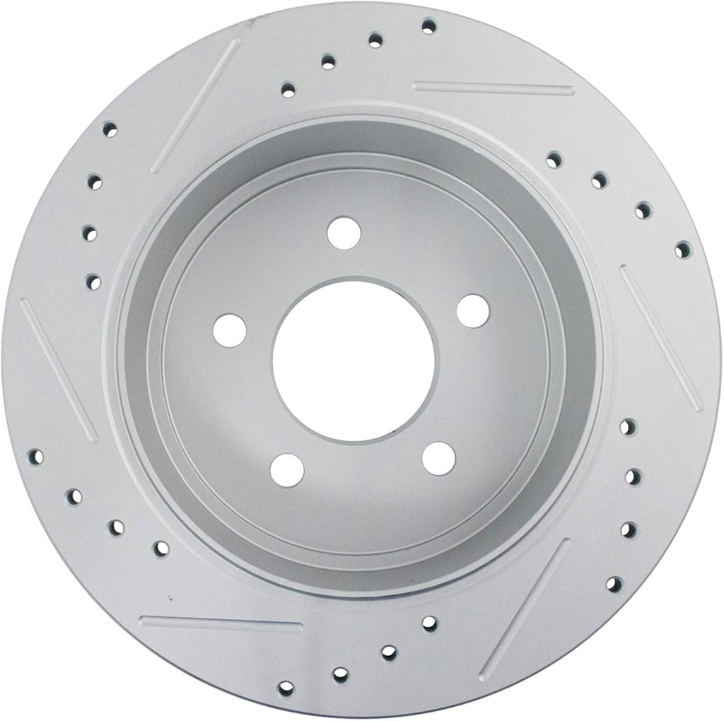 TRQ Performance Front and Rear Brake Rotor Set G Coated Drilled and Slotted Compatible with 1995-2001 Ford Explorer 1997-2001 Mercury Mountaineer 2001 Ranger