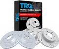 TRQ Performance Front and Rear Brake Rotor Set G Coated Drilled and Slotted Compatible with 2011-2015 Chevrolet Cruze 2016 Cruze Limited 2014-2016 Sonic