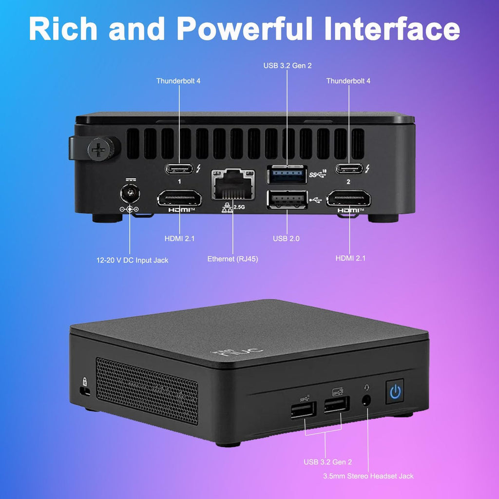 Intel NUC 13 Pro Slim Kit Mini PC (Intel 6-Core i3-1315U, 16GB DDR4 RAM, 1TB SSD) Booksize Business Desktop, Support 4 x 4K Monitors, HDMI, 2x Thunderbolt 4, Wi-Fi 6E, Win 11 Pro, NUC13ANHI3 - ASUS