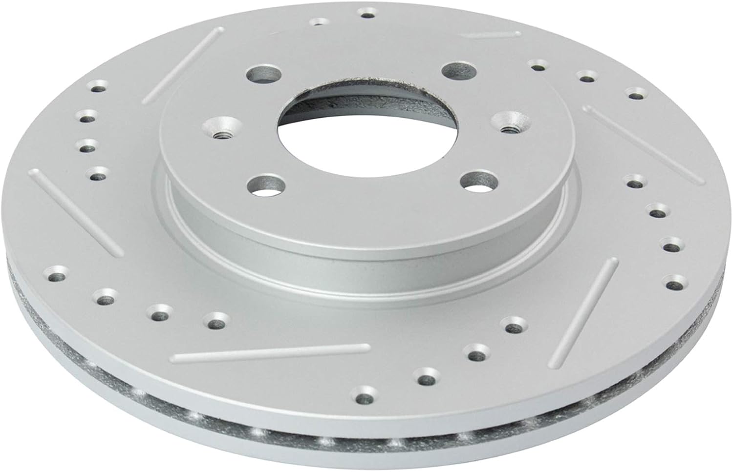 TRQ Performance Front and Rear Brake Rotor Set G Coated Drilled and Slotted Compatible with 2012-2017 Hyundai Accent 2012-2018 Kia Rio