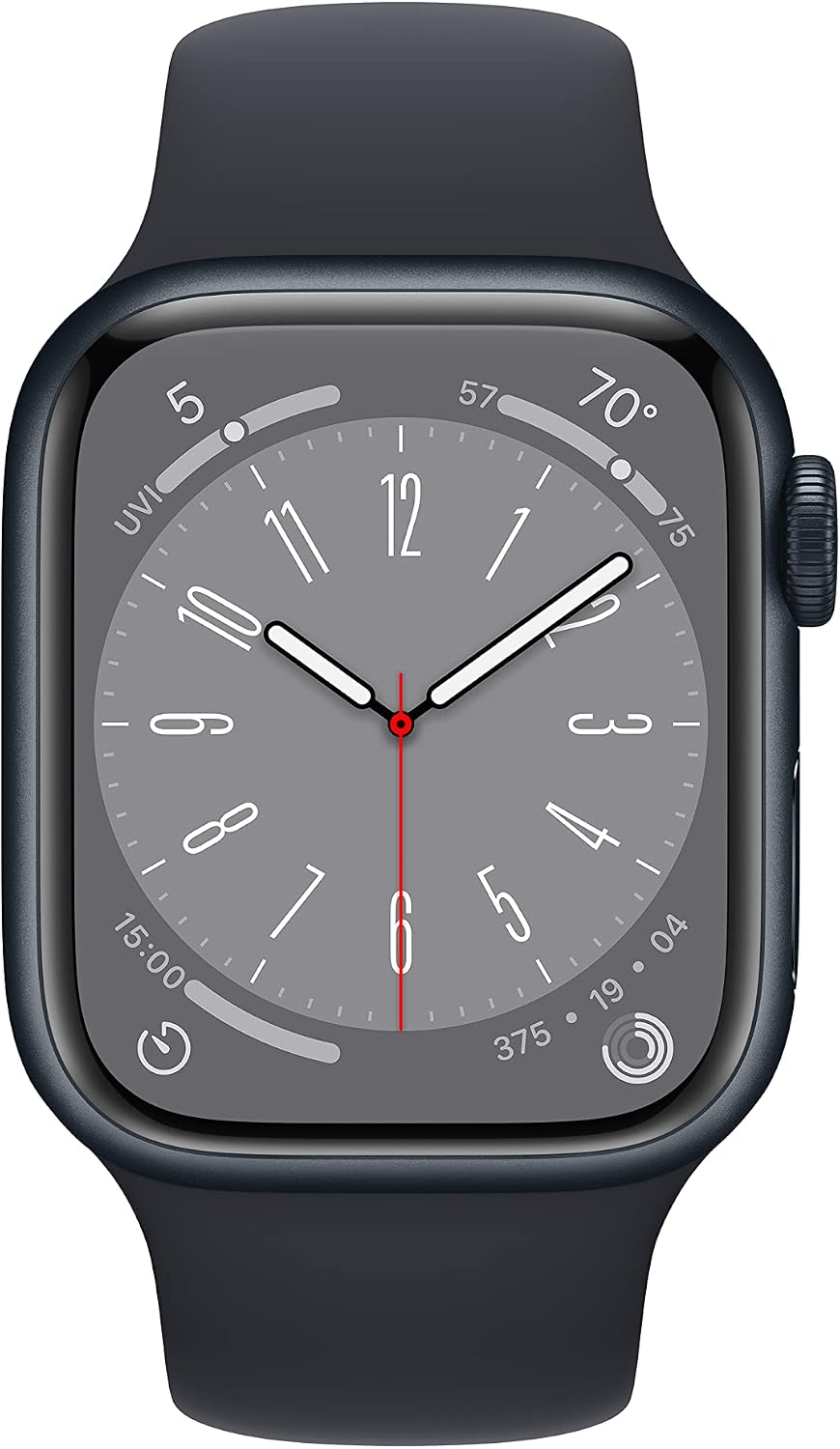 Apple Watch Series 8 (GPS, 41MM) - Midnight Aluminum Case with Midnight Sport Band S/M (Renewed Premium)