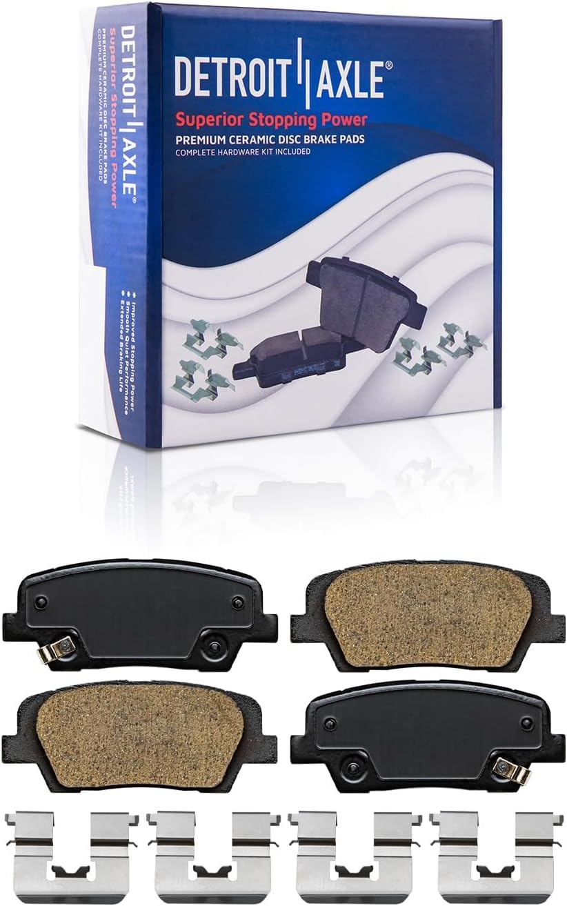 Detroit Axle - Brake Kit for 2017-2018 Hyundai Santa Fe, 2017-2019 Santa Fe XL, Disc Brake Rotors Ceramic Brake Pads Front & Rear Replacement