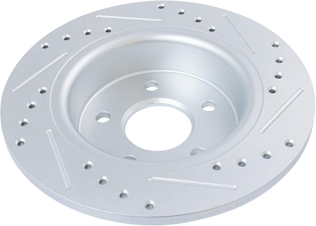 TRQ Performance Front and Rear Brake Rotor Set G Coated Drilled and Slotted Compatible with 2013-2017 Ford C-Max 2013-2016 Escape