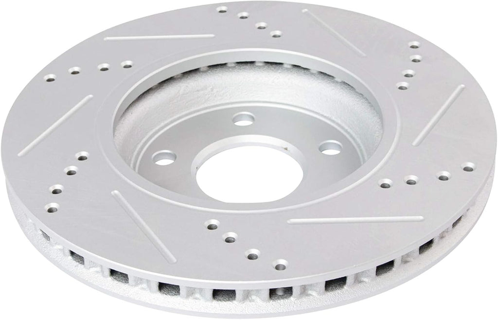 TRQ Front & Rear Performance Drilled Slotted Coated Rotor Kit for Chevy Pontiac