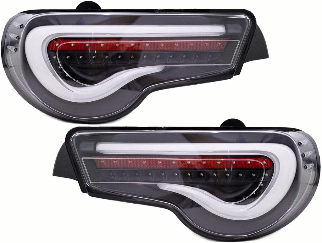 Exterior Accessories lights - LED Tail Lights Sequential Signal Turn Signal Black Housing/White bar Compatible With 2012-2021 Toyota 86 Subaru BRZ Scion FRS ZN6/ZC6 Gen1