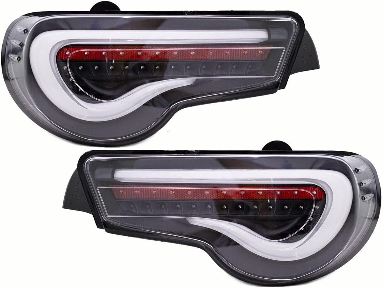 Exterior Accessories lights - LED Tail Lights Sequential Signal Turn Signal Black Housing/White bar Compatible With 2012-2021 Toyota 86 Subaru BRZ Scion FRS ZN6/ZC6 Gen1
