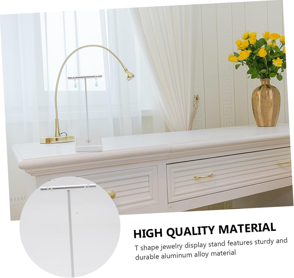 1pc Earring Display Stand Earrings Holder Jewelry Holder Stand T- Shaped Storage Rack Earring Display Bracelet Stand Jewelry Storage Stand Aluminum Alloy Monitor Detachable