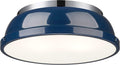 Golden Lighting Duncan 14' Flush Mount in Chrome with Matte Navy- Flush Mount Ceiling Light, Ceiling Light Fixture