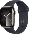 Apple Watch Series 9 [GPS + Cellular, 41mm] - Graphite Stainless Steel Case with Midnight Sport Band, S/M (Renewed Premium)