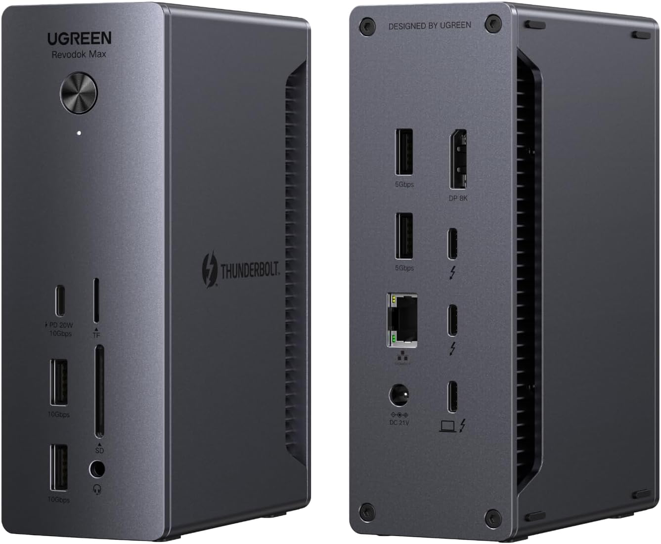 UGREEN Thunderbolt 4 Dock 13-in-1 40Gbps Docking Station with Dual 4K@60Hz Single 8K Display, 90W Charging for Laptop, 2.5GbE, SD/TF 4.0. Revodok Max 213 for MacBook Surface Pro and More