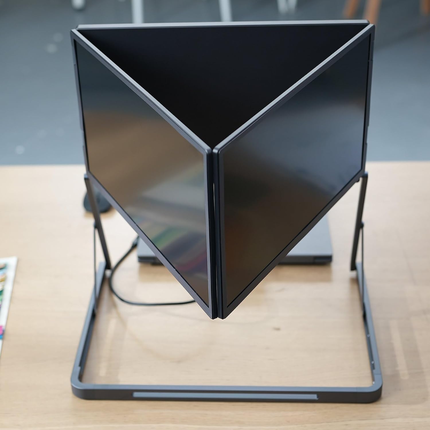 VSDISPLAY 14 Inch Triple Monitor Extender, 1920x1200 IPS Portable Laptop Triple Screen, Foldable 3 Screens Display with USB-C & H/D,for Multi-Screen Workstation