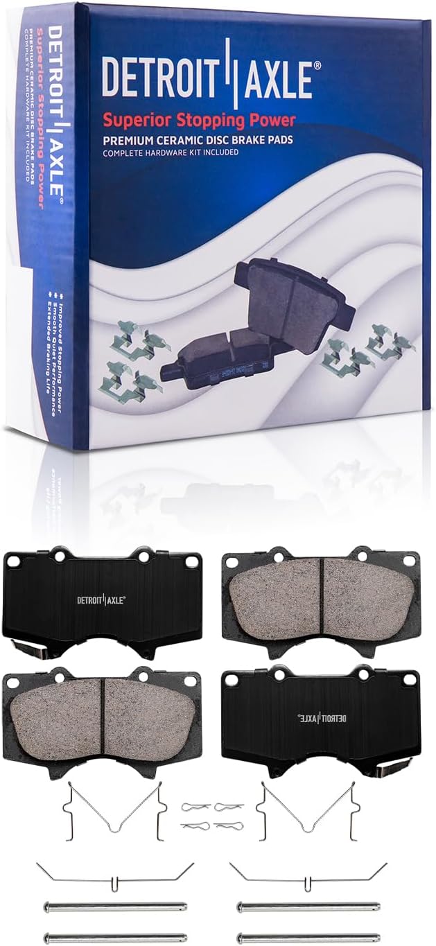 Detroit Axle - Front Brake Kit for Lexus GX460 Toyota 4Runner Brake Rotors Ceramic Brake Pads Replacement: 13.31' inch Front Rotors