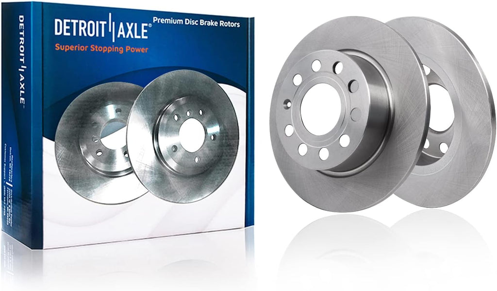 Detroit Axle - Brake Kit for 15-20 Volkswagen Passat, 12.28'' inch Front and 10.70'' inch Rear Disc Brake Rotors Ceramic Brake Pads w/Hardware Replacement