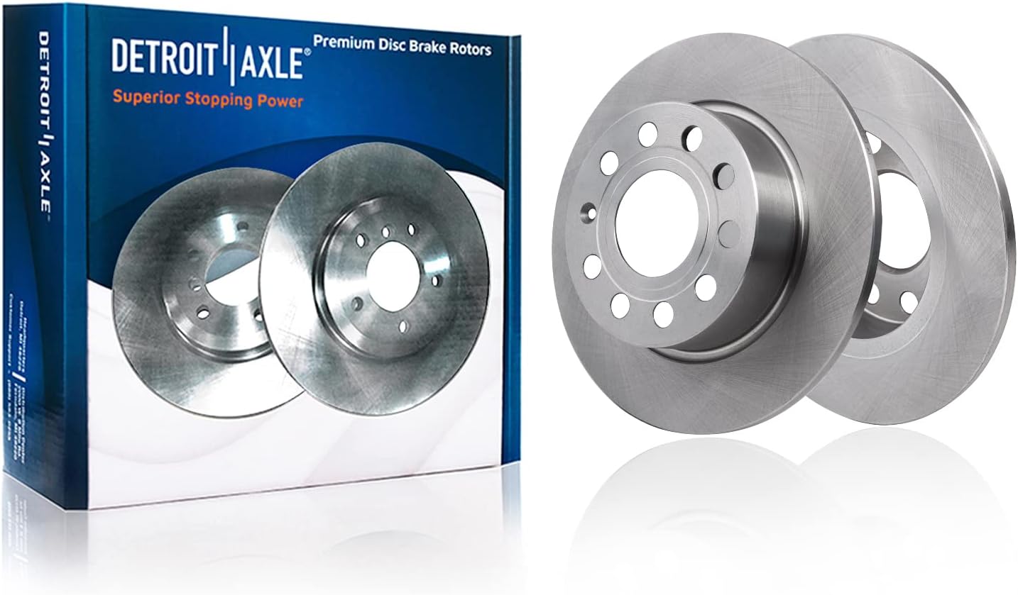 Detroit Axle - Brake Kit for 15-20 Volkswagen Passat, 12.28'' inch Front and 10.70'' inch Rear Disc Brake Rotors Ceramic Brake Pads w/Hardware Replacement