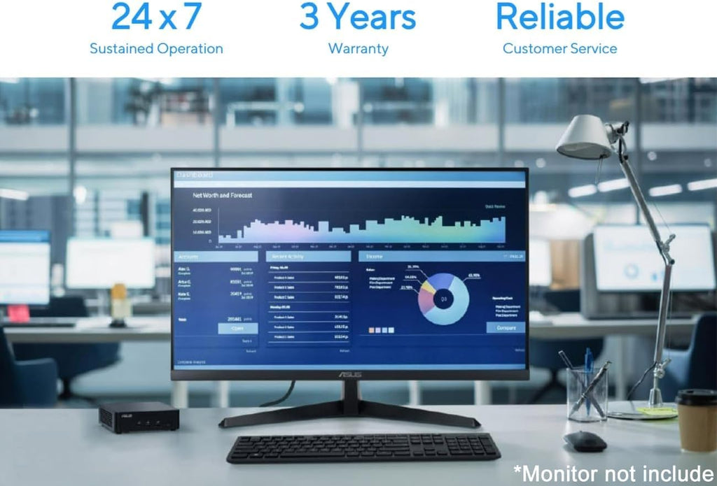 Intel NUC 14 Pro Slim Kit Mini PC (Intel Core i3 100U (> i5-1235U), 16GB DDR5, 512GB SSD) Business Desktop, 2x Thunderbolt 4, Support 4x 4K Monitors, Wi-Fi 6E, Win 11 Pro, ThinkCentre, ASUS NUC