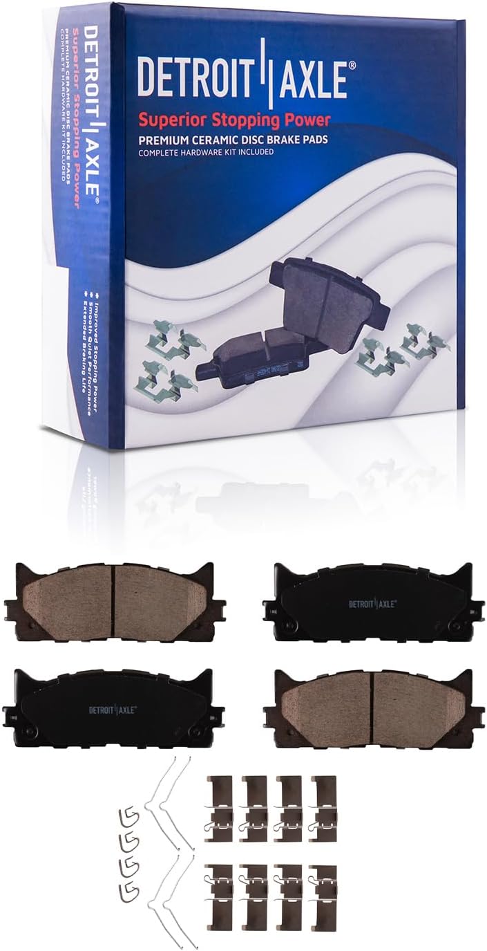 Detroit Axle - Brake Kit for 2007-2011 Toyota Camry 2008-2012 Avalon, 2007-2012 Lexus ES350 Disc Brake Rotors Ceramic Brakes Pads Replacement: 11.65' inch Front and 11.06' inch Rear Rotor