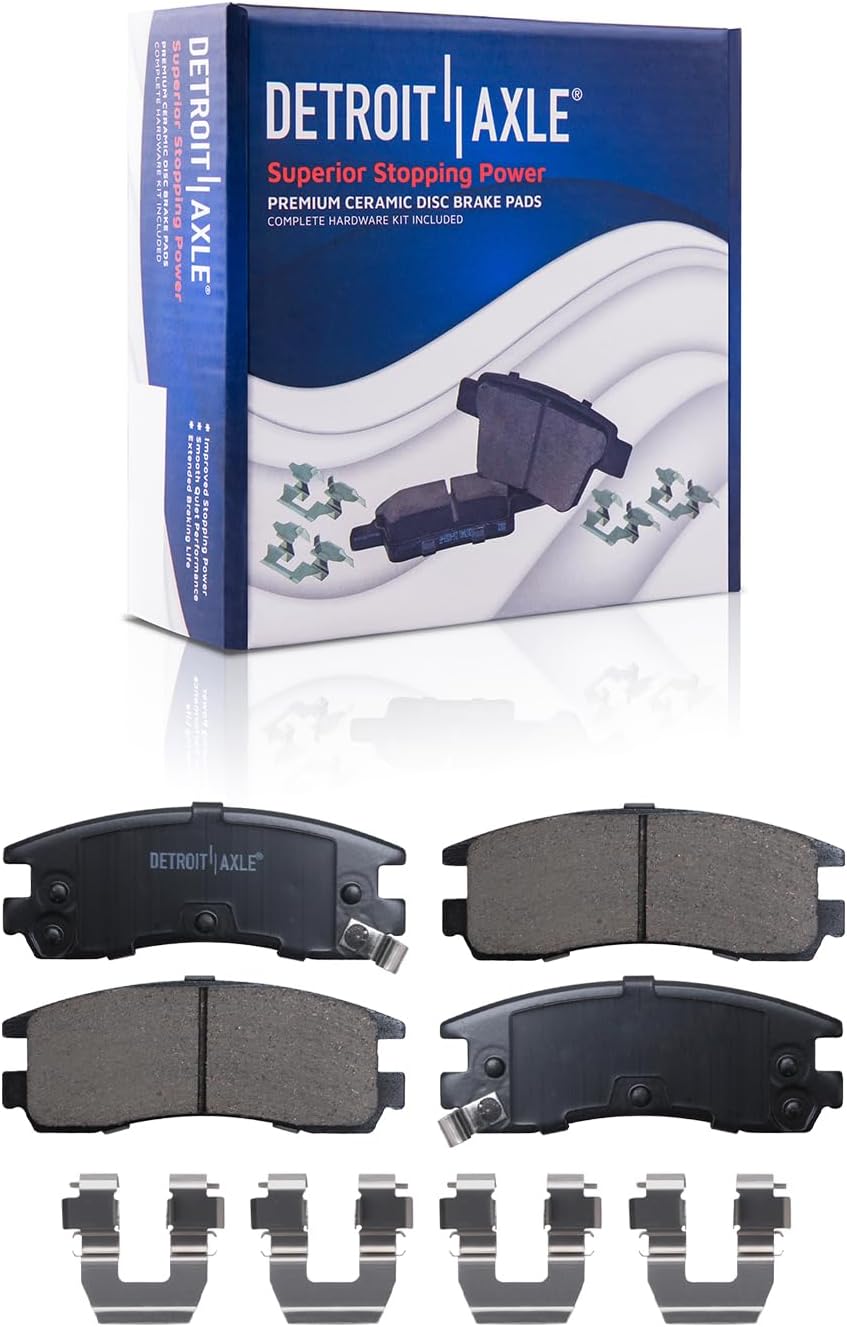 Detroit Axle - Front and Rear Disc Brake Kit Rotors w/Ceramic Pads w/Hardware & Brake Kit Cleaner & Fluid for 2004-2005 Pontiac Bonneville GXP