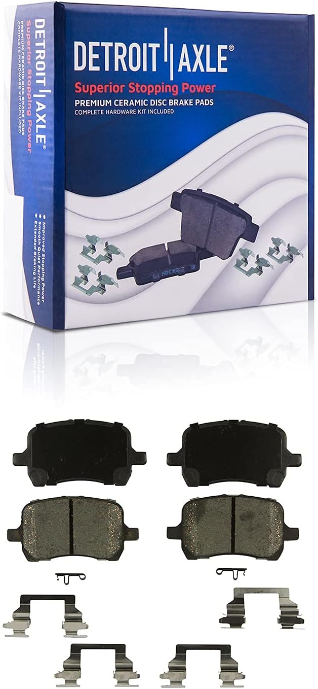 Detroit Axle - Brake Kit for 2004-2005 Chevrolet Malibu, 2006-2007 Pontiac G6, Disc Brake Rotors Ceramic Brakes Pads 2007 Replacement : 10.86' inch Front and 10.63' inch Rear Rotor