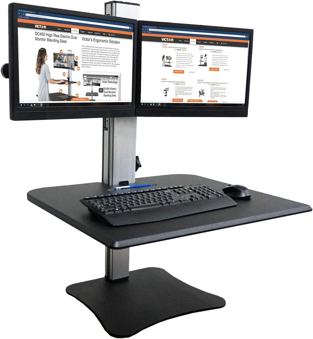 Victor DC350A Manual Dual Monitor Height Adjustable Sit-Stand Standing Desk Converter
